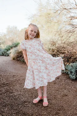 Love Olive Co Little Girl's Quinton Dress-Ivory/Peach Sale