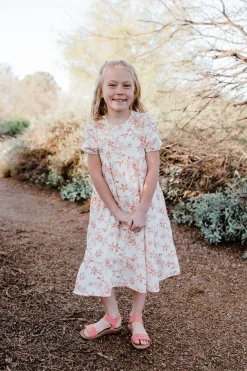 Love Olive Co Little Girl's Quinton Dress-Ivory/Peach Sale
