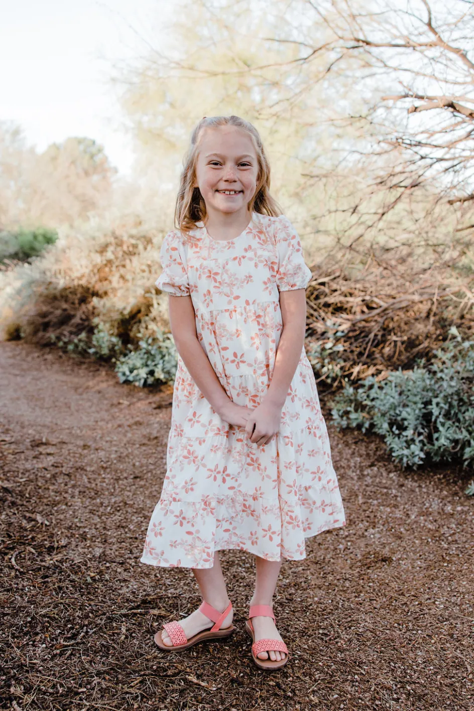 Love Olive Co Little Girl's Quinton Dress-Ivory/Peach Sale