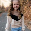 Dongguan Huoyoung Apparel Co Little Girl's Wally Sweater-Cream/Black/Tan New