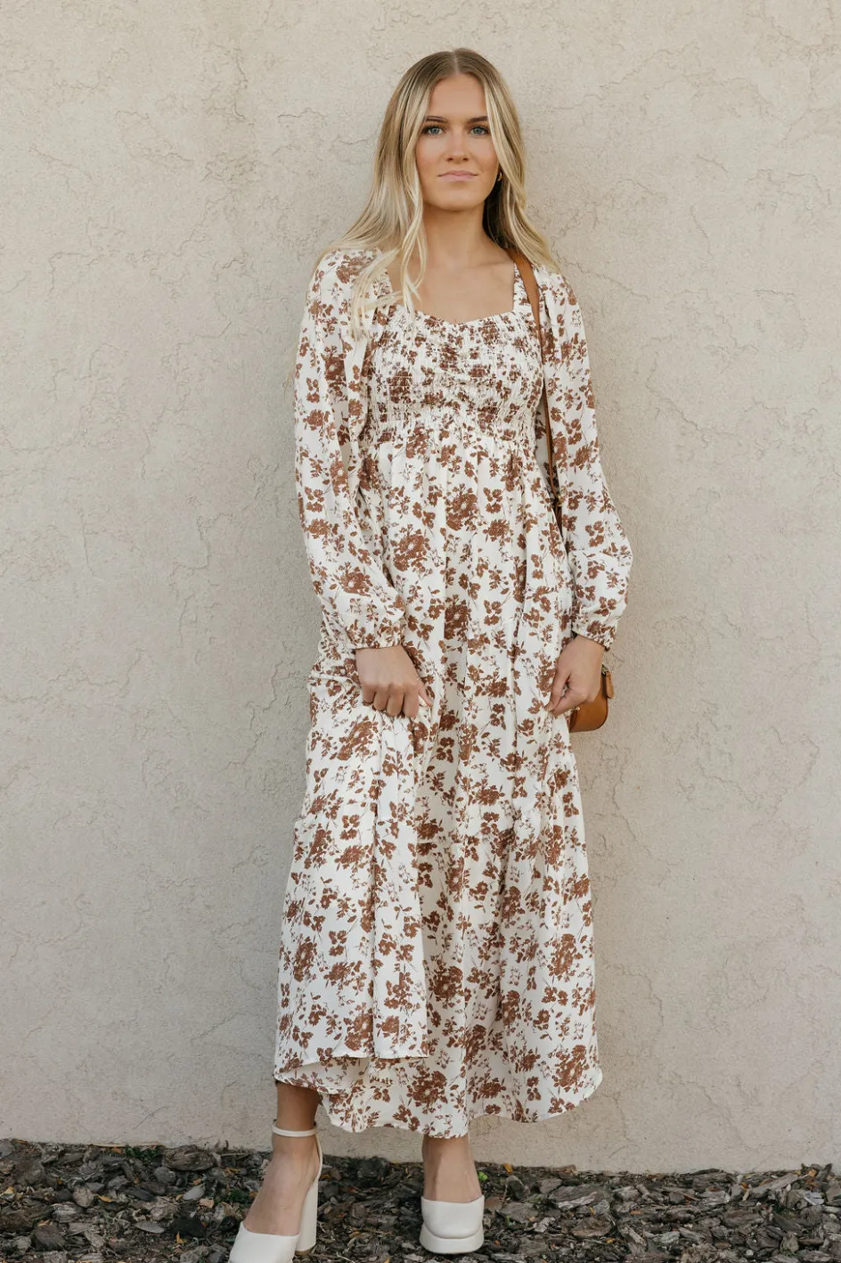 Polagram Lorelai Dress-Brown Multi Neutral Online