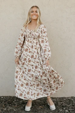 Polagram Lorelai Dress-Brown Multi Neutral Online
