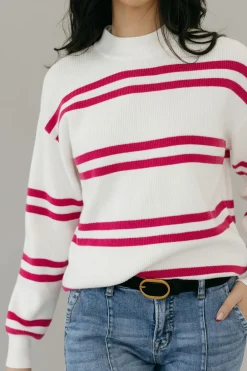 Dongguan Huoyoung Apparel Co Lovie Sweater-Ivory/Magenta White Fashion