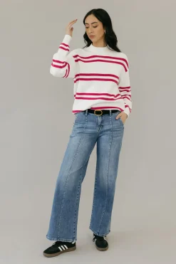 Dongguan Huoyoung Apparel Co Lovie Sweater-Ivory/Magenta White Fashion