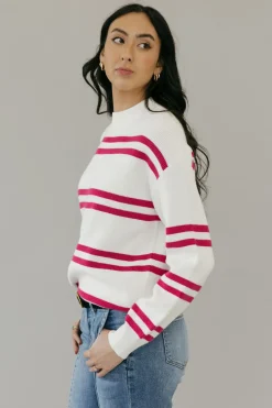 Dongguan Huoyoung Apparel Co Lovie Sweater-Ivory/Magenta White Fashion