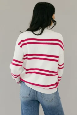 Dongguan Huoyoung Apparel Co Lovie Sweater-Ivory/Magenta White Fashion