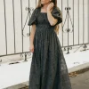 Polagram Lyla Dress-Charcoal Grey Clearance