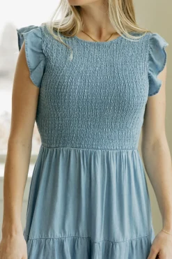 Mine and E&M Maddy Dress-Chambray Blue Sale