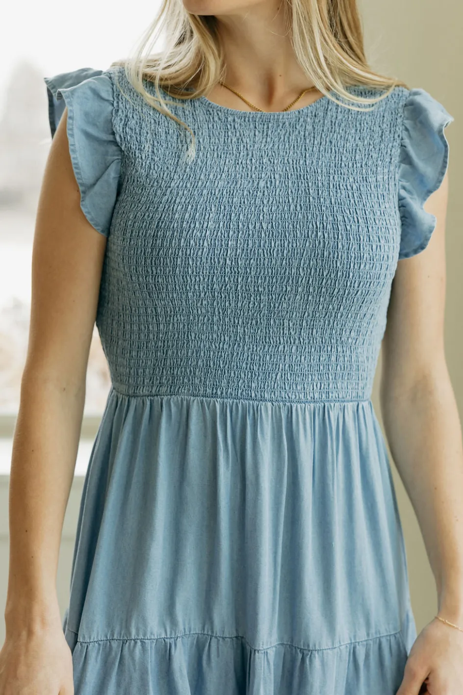 Mine and E&M Maddy Dress-Chambray Blue Sale