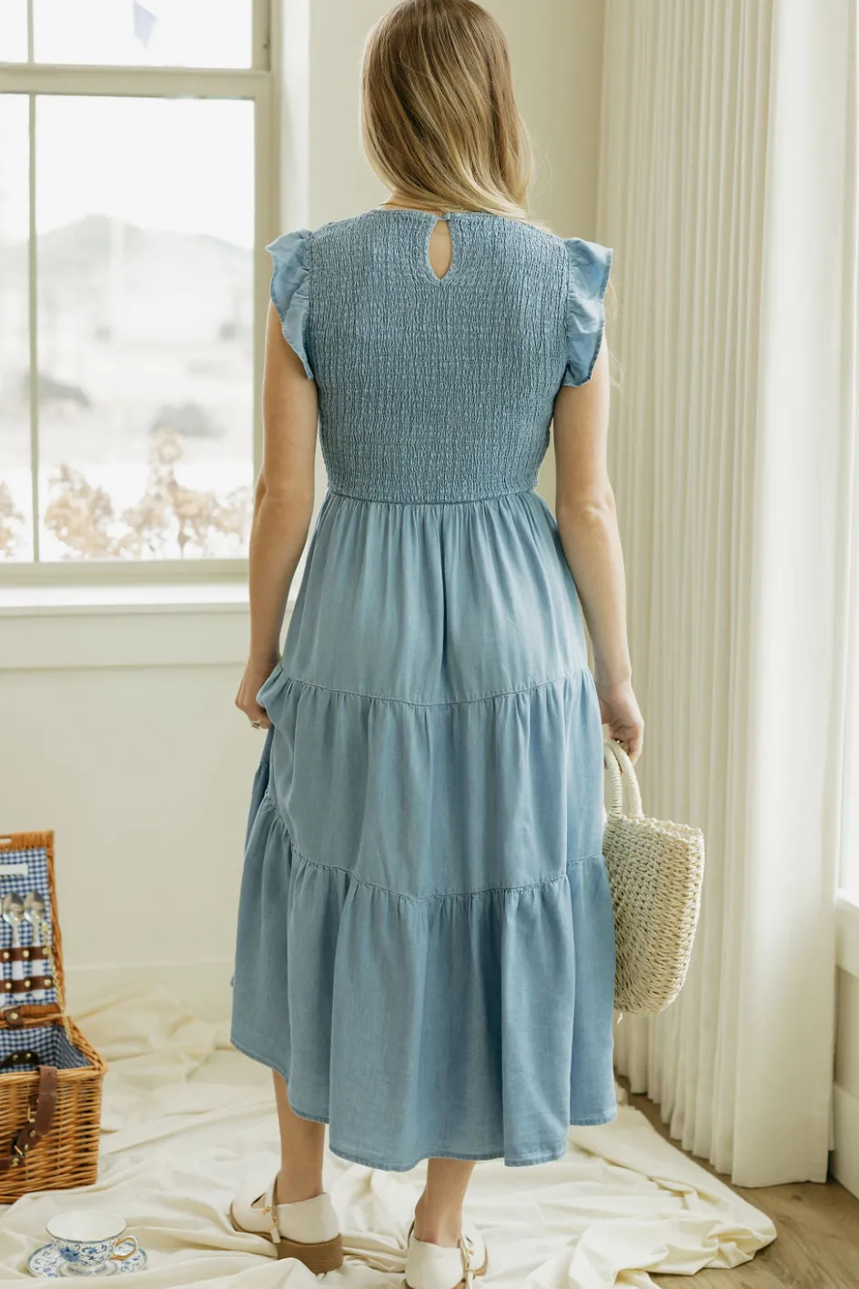 Mine and E&M Maddy Dress-Chambray Blue Sale