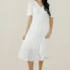 Polagram Maisey Dress-Ivory White Clearance