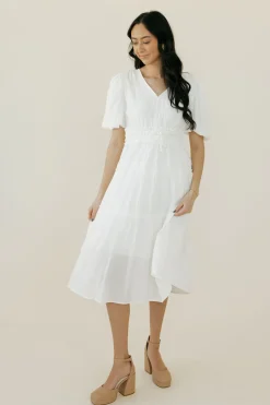 Polagram Maisey Dress-Ivory White Clearance