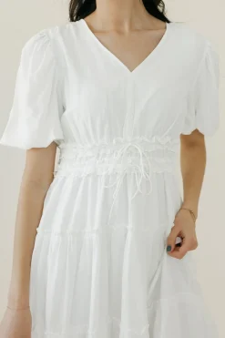 Polagram Maisey Dress-Ivory White Clearance