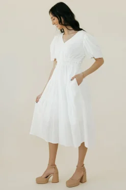 Polagram Maisey Dress-Ivory White Clearance