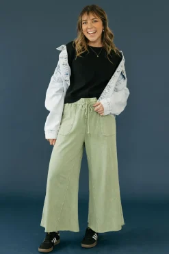 Easel Maren Pants-Juniper Green Clearance