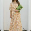 Leia&co Mariposa Dress- Floral Orange Online