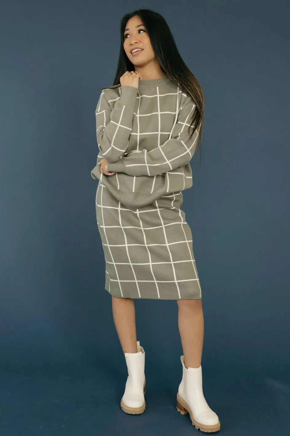 Tea N Rose Marley Skirt-Light Olive Green Sale