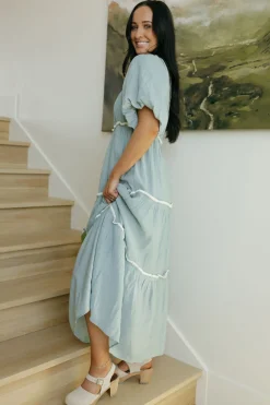 Polagram Mary Kate Dress-Light Blue Sale