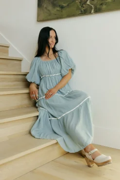 Polagram Mary Kate Dress-Light Blue Sale