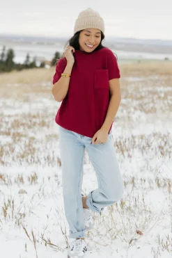 Dongguan Huoyoung Apparel Co Mason Top-Berry Red Sale