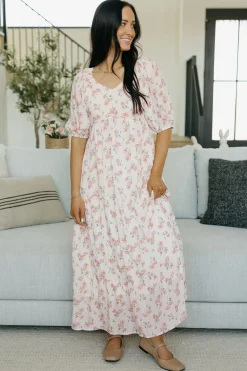 Polagram Meadow Dress-Blush Floral Pink Online