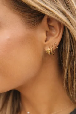 Ali Express Mini Bow Hoop Earrings-Gold New