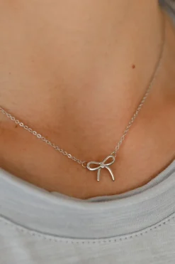 Ali Express Mini Bow Necklace-Silver Fashion