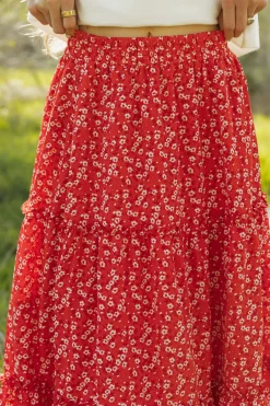 Dongguan Huoyoung Apparel Co Oaklyn Skirt- Floral Red Sale