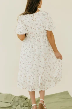 Tea N Rose Olivia Dress-Ivory Floral Neutral Clearance