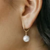 Ali Express Parissa Pearl Hoop Earrings- Gold Sale