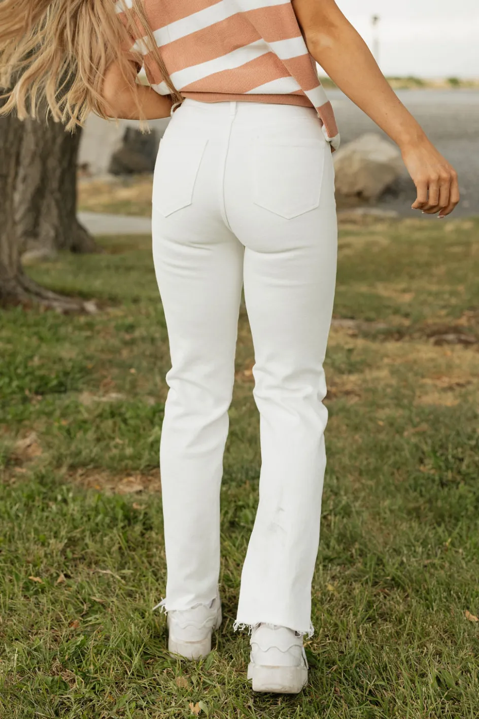 Risen Patten Denim-White Clearance