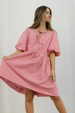 Vine & Love Paxton Dress- Red Discount