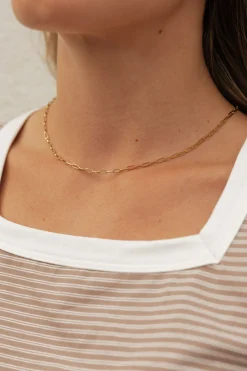 Ali Express Penn Paperclip Chain Necklace-Gold Online