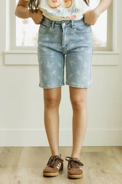 Tea N Rose Ramsey Shorts-Medium Blue Discount