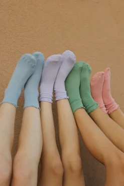 Faire Ruffle Socks-Pink New