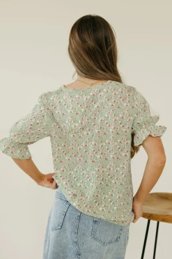Dongguan Huoyoung Apparel Co Sasha Top-Sage Floral Green New