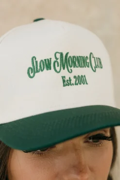 Faire Slow Morning Club Trucker Hat- Forest/Beige Fashion