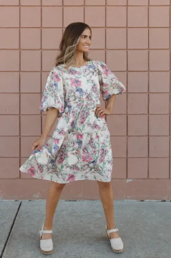 Polagram Sonia Dress-Cream Multi Discount