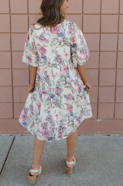Polagram Sonia Dress-Cream Multi Discount