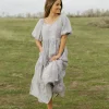 Tea N Rose Sonora Dress-Grey Blue Best