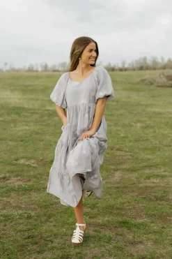 Tea N Rose Sonora Dress-Grey Blue Best