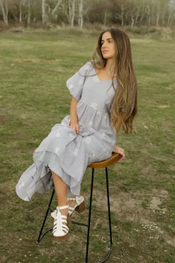 Tea N Rose Sonora Dress-Grey Blue Best