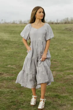Tea N Rose Sonora Dress-Grey Blue Best
