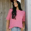 Dongguan Huoyoung Apparel Co Stanley Tee- Stripe Pink Clearance