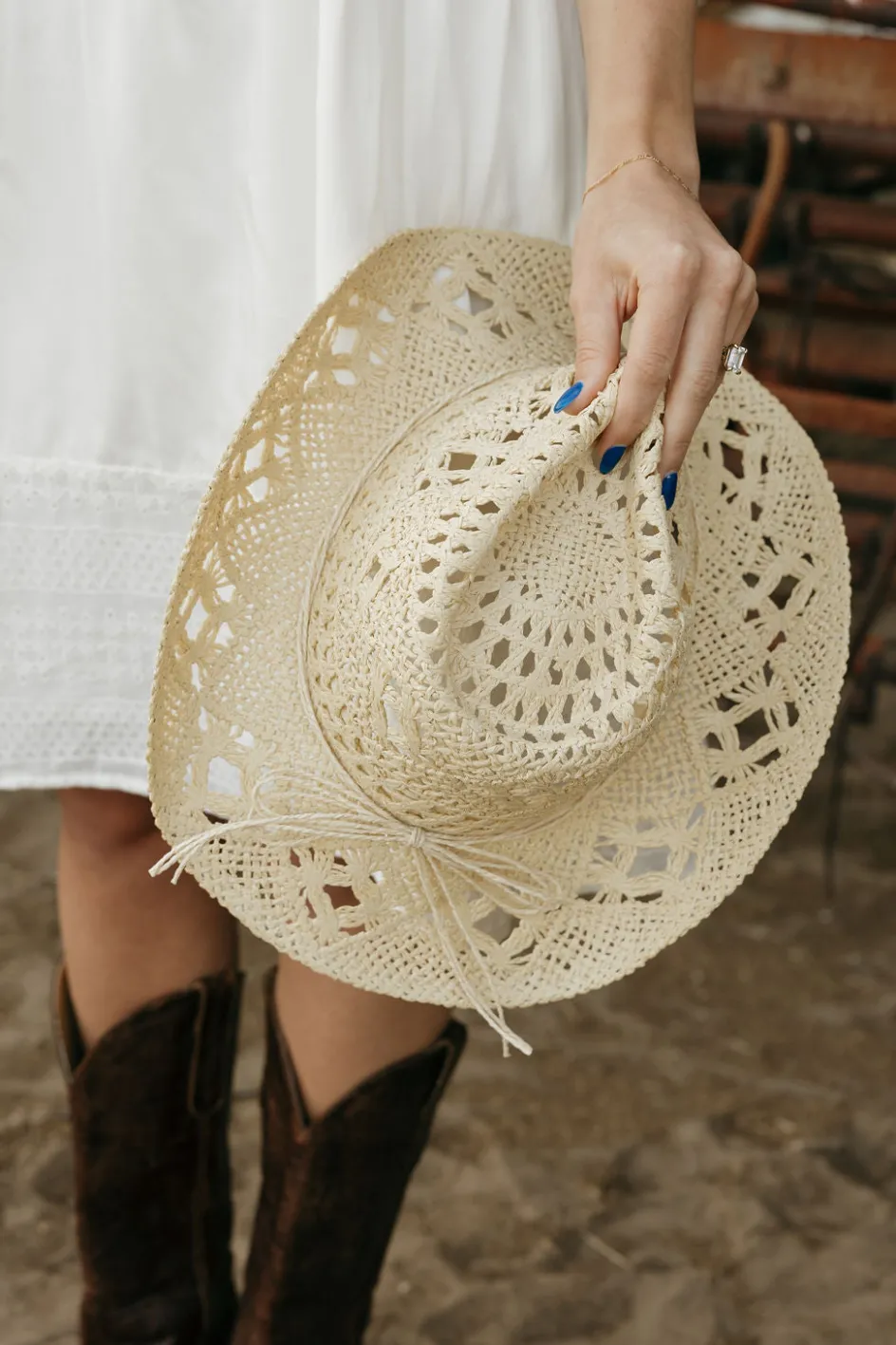 Anarchy Street Straw Cowgirl Hat LightBeige Fashion