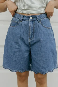 Mable Sweet Scallop Shorts-Medium Blue Sale