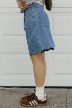 Mable Sweet Scallop Shorts-Medium Blue Sale