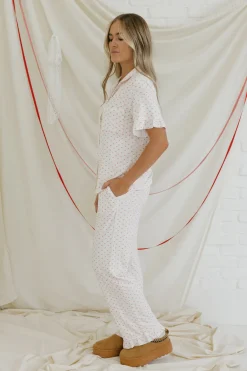 Dongguan Huoyoung Apparel Co Sweetheart PJs-Ivory/Pink White New