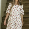 Polagram Tinsley Dress-Ivory Multi White Hot