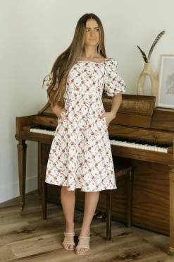 Polagram Tinsley Dress-Ivory Multi White Hot